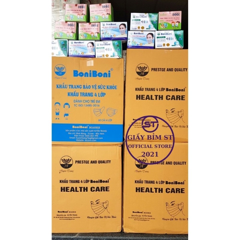 Hộp 50 cái Khẩu trang y tế Mask dày 4 lớp 50 cái 1 hộp kháng khuẩn
