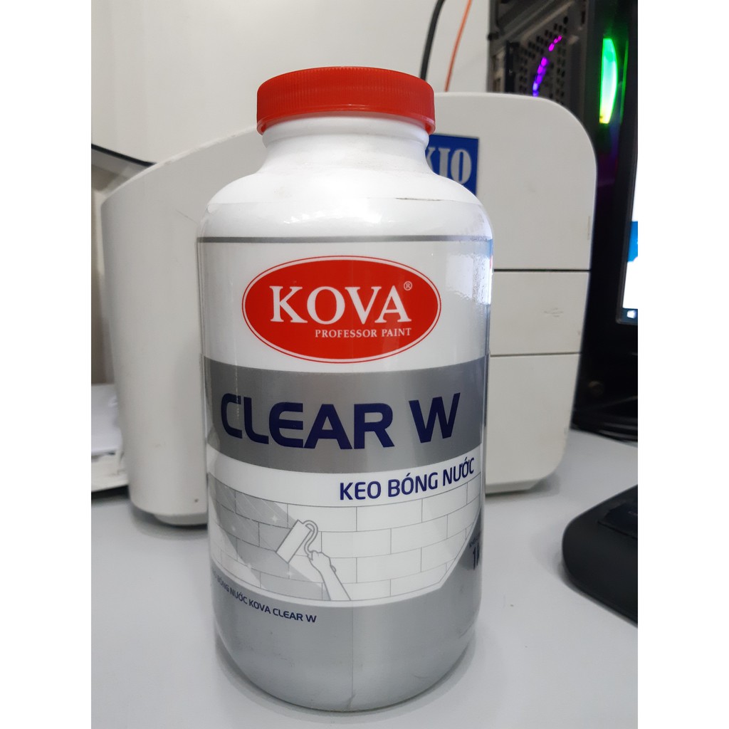 Keo phủ bóng (keo bóng nước) KOVA CLEAR W 1KG - Chính hãng