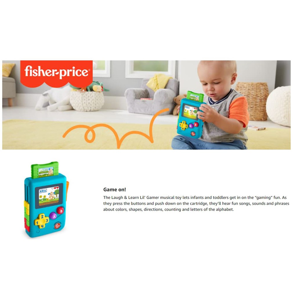 Đồ chơi Fisher-Price Laugh & Learn Lil ’Gamer, Tay cầm điều khiển hoạt động âm nhạc giáo dục cho trẻ nhỏ