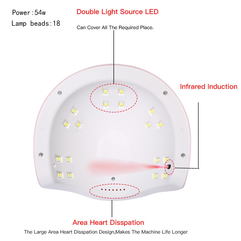 liifee_LED 54W UV Nail Gel Chữa bệnh Máy vẽ móng tay Đèn USB Máy sấy gel sơn móng tay ánh sáng