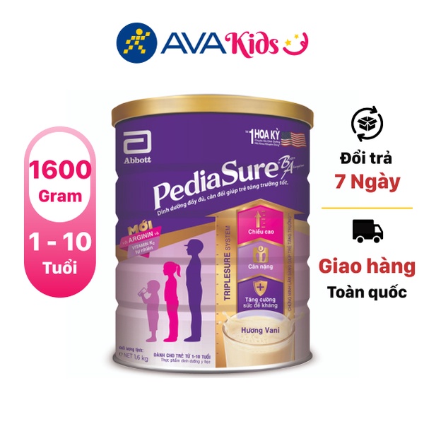 Sữa bột Abbott PediaSure BA hương vani 1.6kg (1 - 10 tuổi)