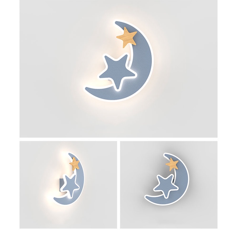 Đèn LED Gắn Tường Hình Tên Lửa/Ngôi Sao/Mặt Trăng Bằng Acrylic Dễ Thương Sáng Tạo Trang Trí Phòng Bé/Nhà Cửa