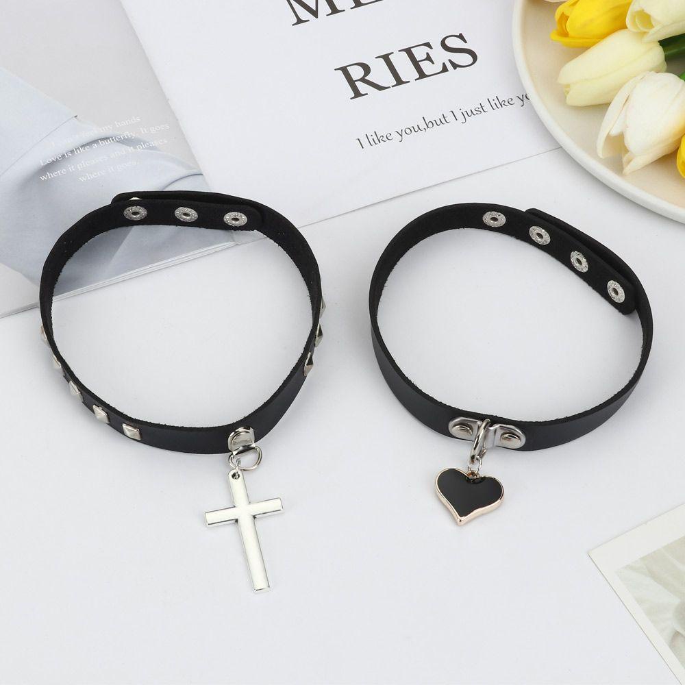 Vòng cổ Choker Da Phong Cách Harajuku Punk Cá Tính Cho Nữ