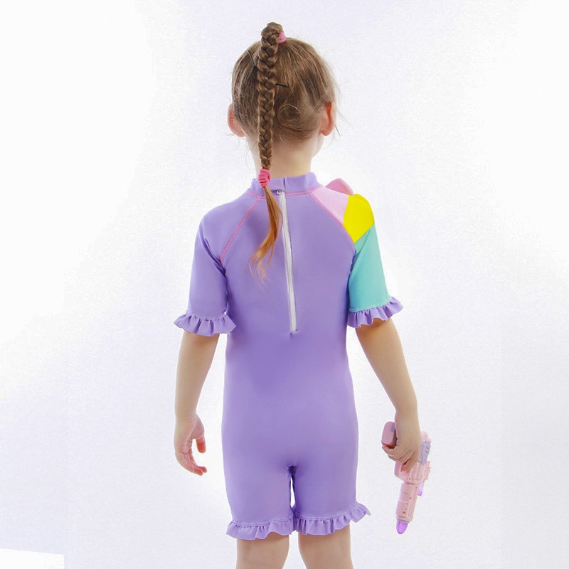 Đồ bơi bé gái liền thân họa tiết ngựa Kỳ lân size từ 9kg đến 28kg