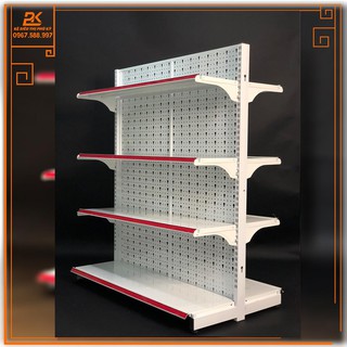Kệ Siêu Thị Tôn Lỗ Đôi (2 Mặt) Dài 120 Rộng 70 Cao 150 x 4 Tầng