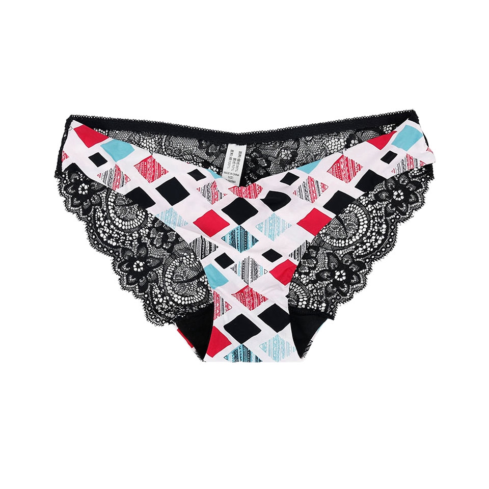 Set 3 quần lót xuyên thấu phối ren lưng thấp họa tiết da báo cỡ lớn thời trang nữ quyến rũ