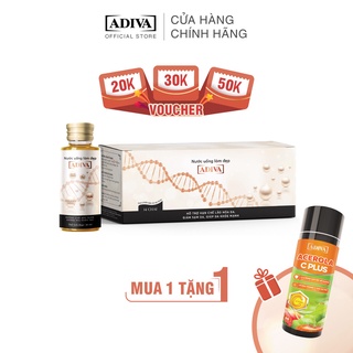 Mua 1 hộp nước uống làm đẹp collagen adiva 14 lọ tặng 1 hộp adiva acerola c plus 60 viên