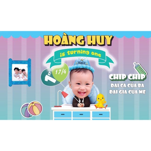 Combo thiết kế backdrop;Chibi;Bảng tên sinh nhật