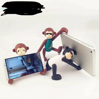 Set 2 Khỉ đỡ điện thoại và kẹp bàn chải