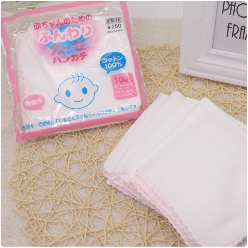 Sét 10 khăn xô sữa trơn xuất Nhật
