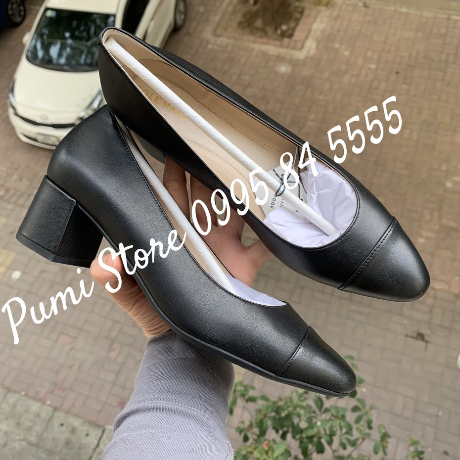 [Nhập mã PUMI600] Giày Cole Haan The Go-To Block Heel Pump Black Leather (45mm)