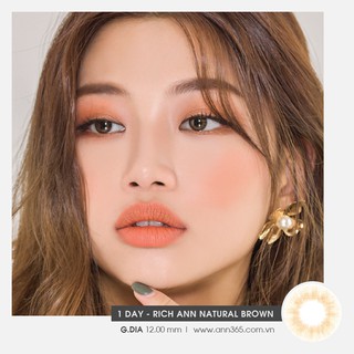 Lens mắt 1 ngày màu nâu tự nhiên cho mắt khô yếu - Rich Ann Natural Brown (1 cặp) | Ann365 lens