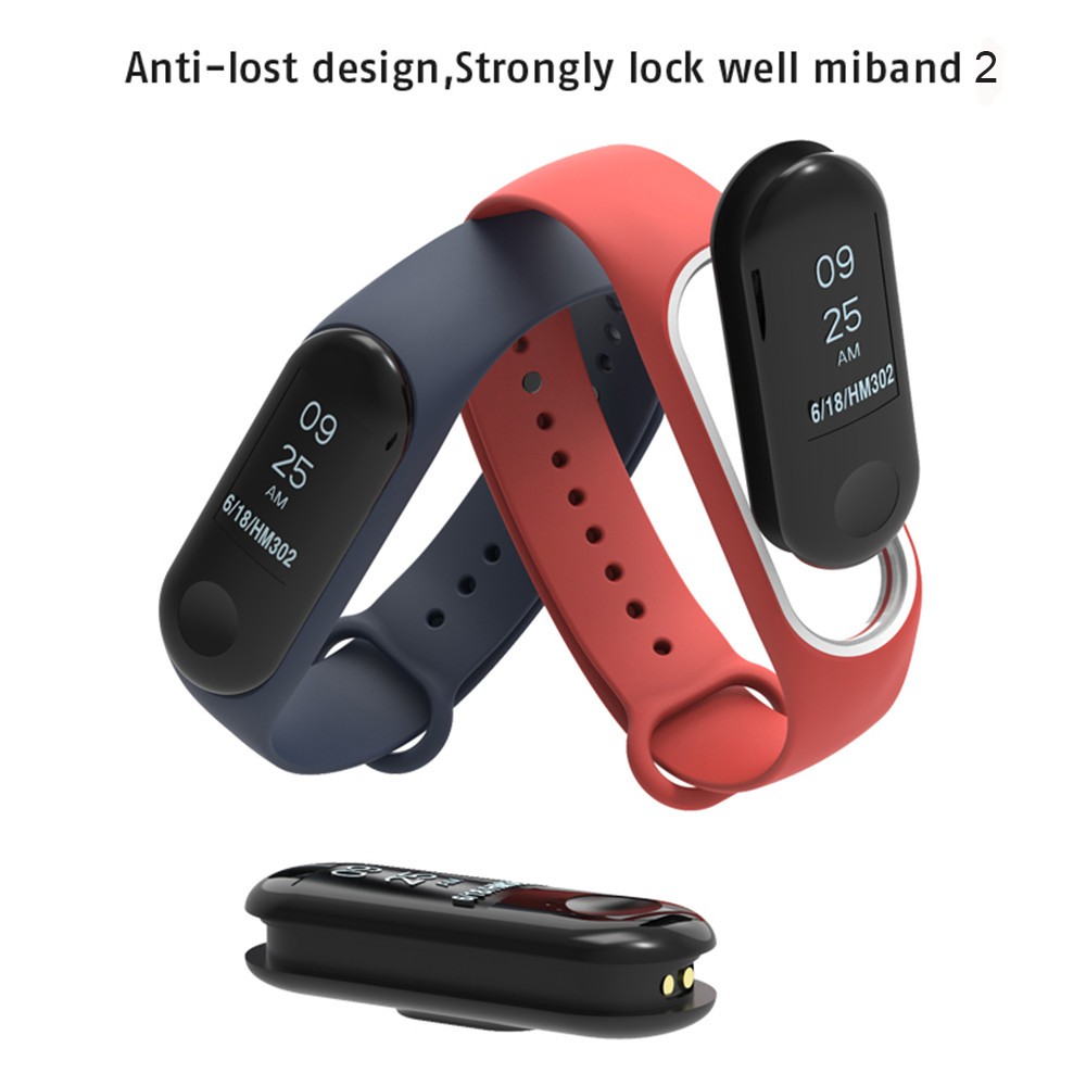 Dây đeo đồng hồ chất liệu silicon chống lạc cho Xiaomi Mi Band 2