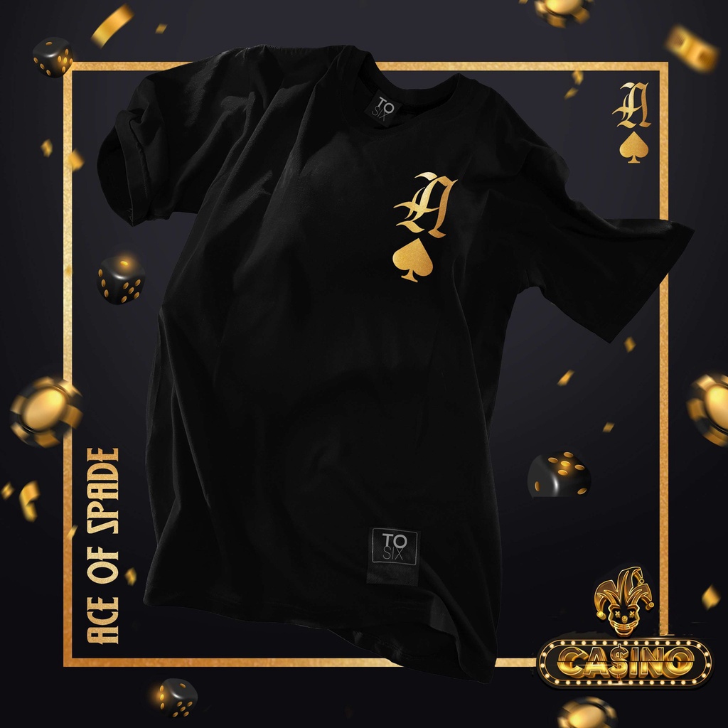 Áo Thun Cộc Tay Nam Cao Cấp TOSIX Áo Thun Casino Hình Quân Bài Chữ A Mã AP003