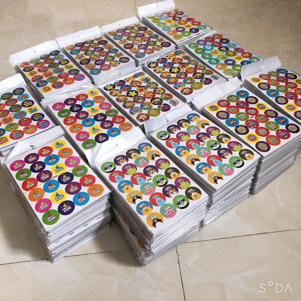 Túi 240 Nhãn Sticker VPPT&amp;T Khen Thưởng Tiếng Anh ND0932