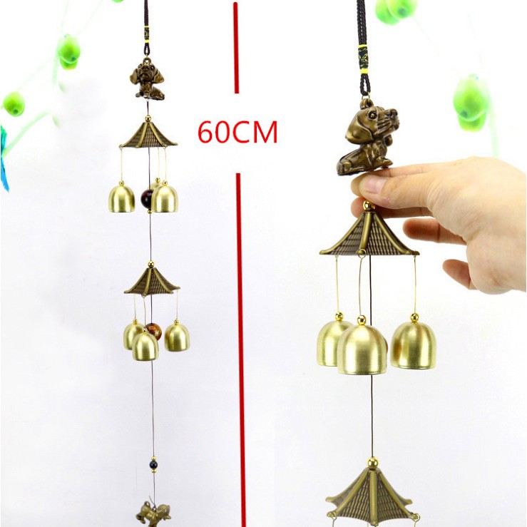 Chuông gió 2 tầng đính chú chó CG09 chất liệu cao cấp