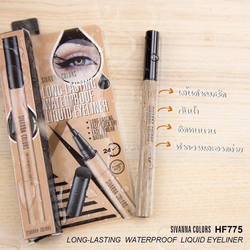 Eyeliner Sivanna, kẻ mắt nước đầu bút lông dễ vẽ, chống nước, không lem không trôi HF775