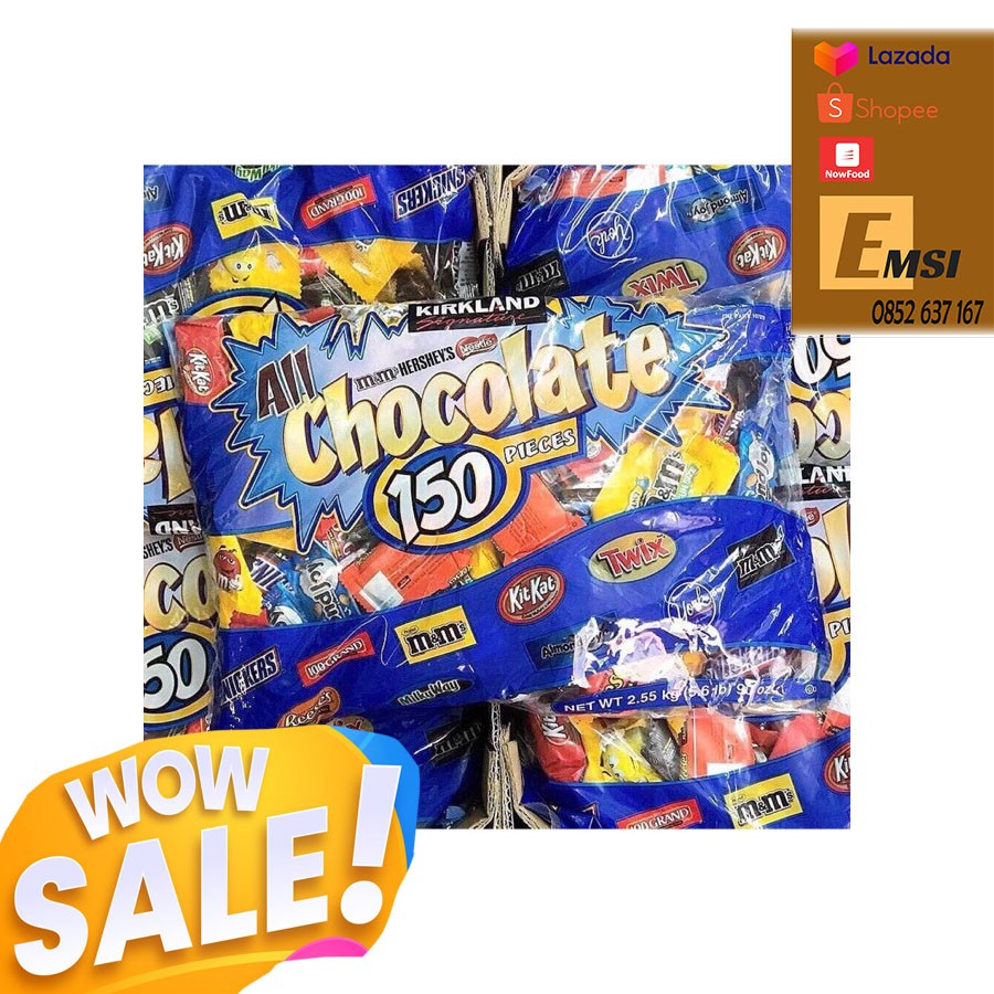 Kẹo Socola tổng hợp All Chocolate 150 Pieces 2.55kg của Mỹ