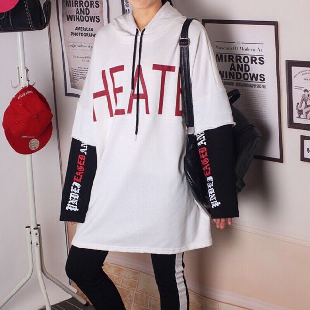 HÌNH THẬT CHẤT ĐẸP BIG SIZE ÁO THUN UNISEX NAM NỮ CÁ TÍNH STREET STYLE NHÓM CẶP ÁO KIỂU MIX KAKI BASIC HOODIE TAY DÀI