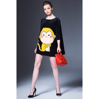 Đầm suông gân nhúng KL10016