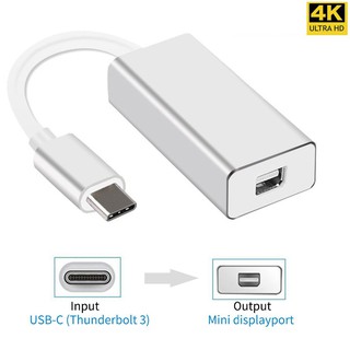 USB C to Mini DP 4K 60Hz Type C to Mini Display Port Adapter Plug and Play Thunderbolt 3 to Mini DP Converter for MacBoo