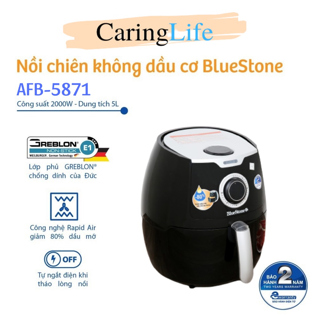 Nồi chiên không dầu Bluestone AFB-5871 5.5L Bảo hành điện tử