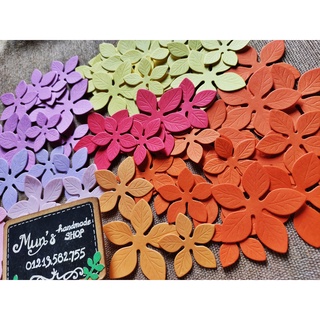Set 15 cánh hoa 5 cánh gân cắt sẵn - Trang trí thiệp, scrapbook, sổ
