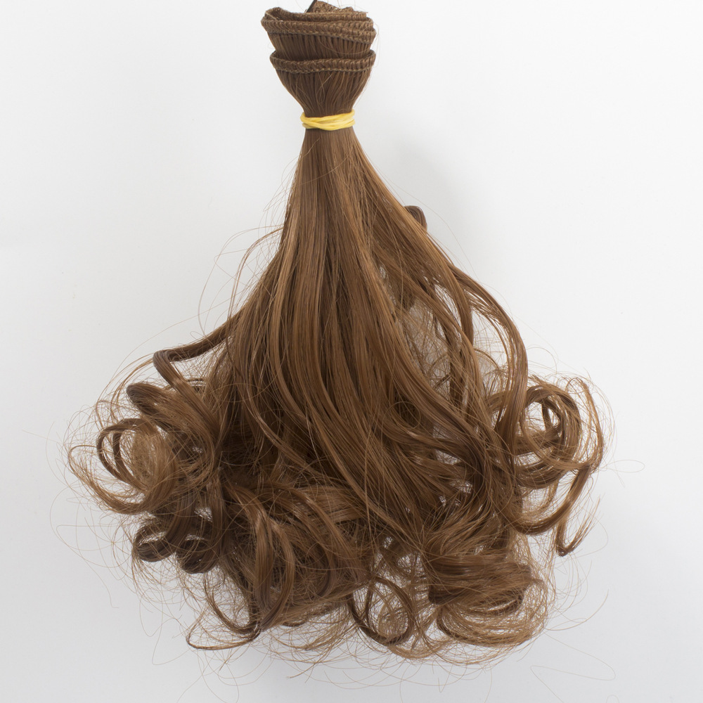 Bộ tóc giả uốn cúp đáng yêu trang trí cho búp bê