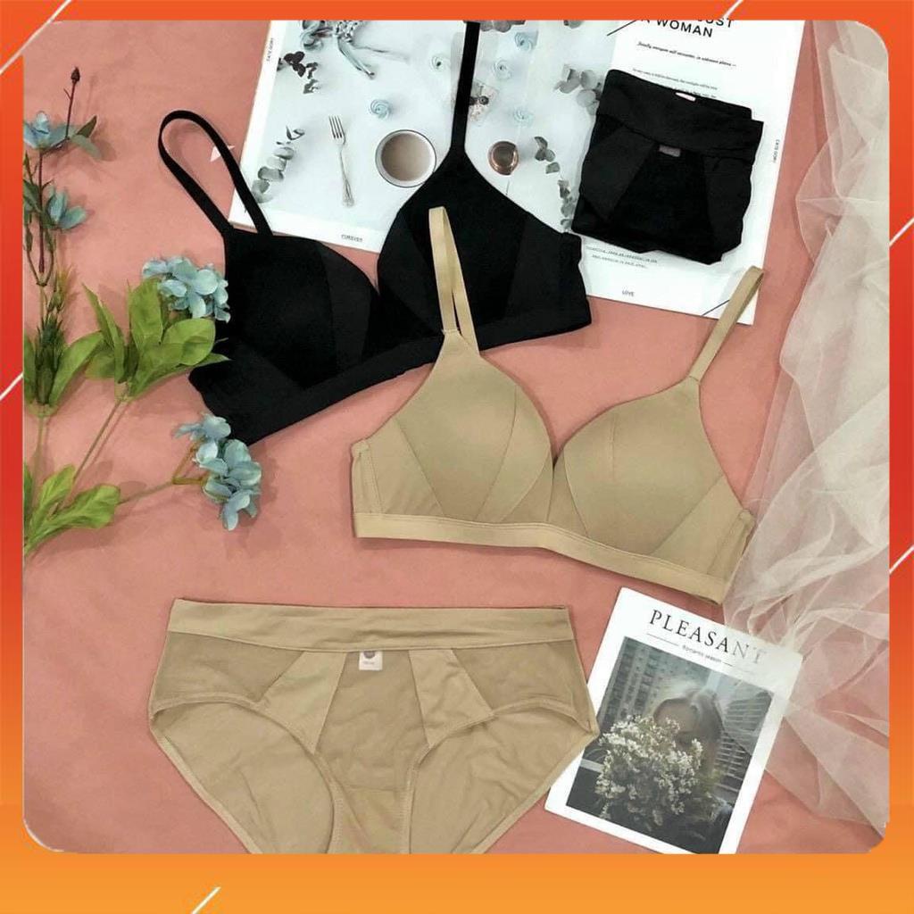 Set bộ đồ lót nữ Vic cao cấp áo không gọng cup chéo, đệm mút mỏng. Mã B11810