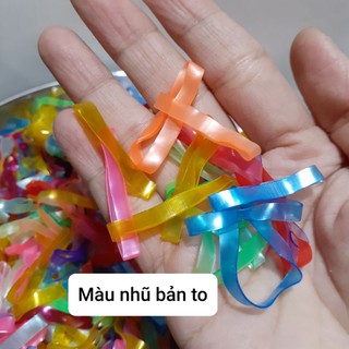 100 gam thun cột tóc bản to (đen/màu/trong/nhũ)