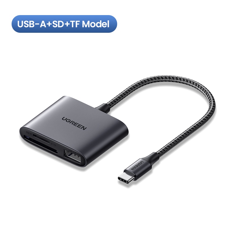 UGREEN Đầu đọc thẻ nhớ Usb loại C cho Ipad Macbook Laptop Samsung Huawei