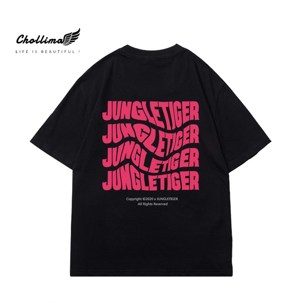 Áo thun unisex tay lỡ Chollima form rộng in chữ JUNGLETIGER AT004 chất vãi dày dặn co giãn 2 chiều