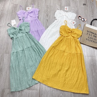 váy 2 dây xốp nơ ngực