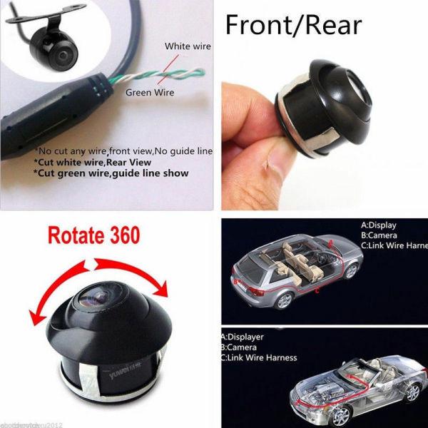 Camera quan sát phía sau xe xoay 360 độ CCD
