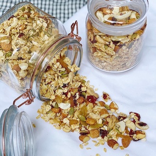 Granola Siêu Hạt Mix 8 NHALAM FOOD Loại Hạt Ăn Kiêng Giảm Cân Thêm Hạt Điều, Óc Chó, Gạo Lứt