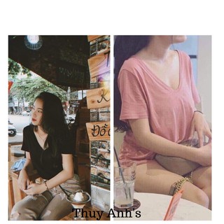 Áo phông, thun cổ tim - Áo thun lụa giấy siêu hot