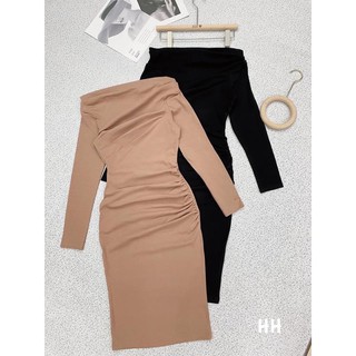 VÁY LỆCH VAI ĐEN/NÂU
