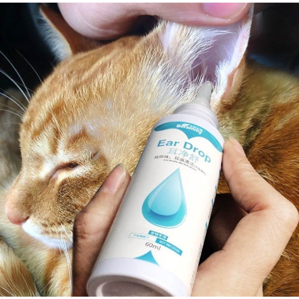 Thuốc Nhỏ tai cho chó mèo Borammy chiết xuất thiên nhiên làm sạch tai ngăn ngừa viêm nhiễm - 60ml
