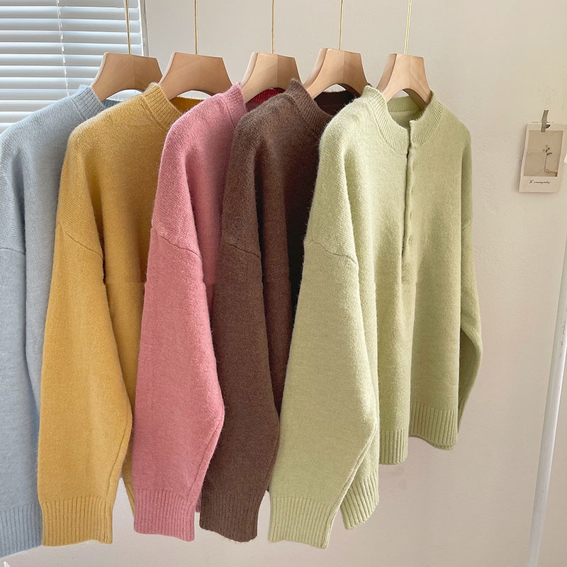 Áo Len Bổ Khuy Cổ Dày Dặn Hàng Quảng Châu M2369