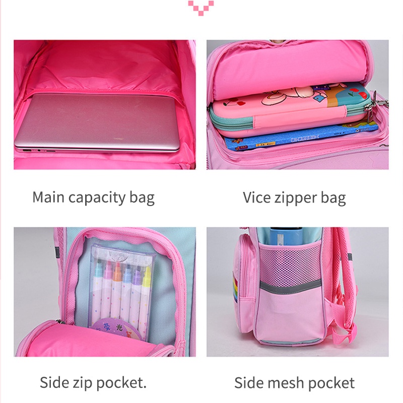 Ba Lô Đi Học Họa Tiết Kỳ Lân Xinh Xắn Dành Cho Bé Akkku