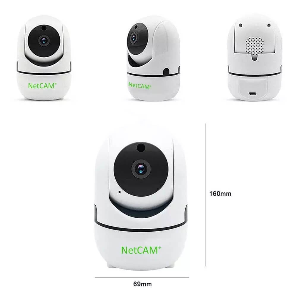 Camera IP WiFi NetCAM NR02, độ phân giải 3MP, Xoay 360 độ, Đàm thoại 2 chiều, Theo dõi chuyển động thông minh