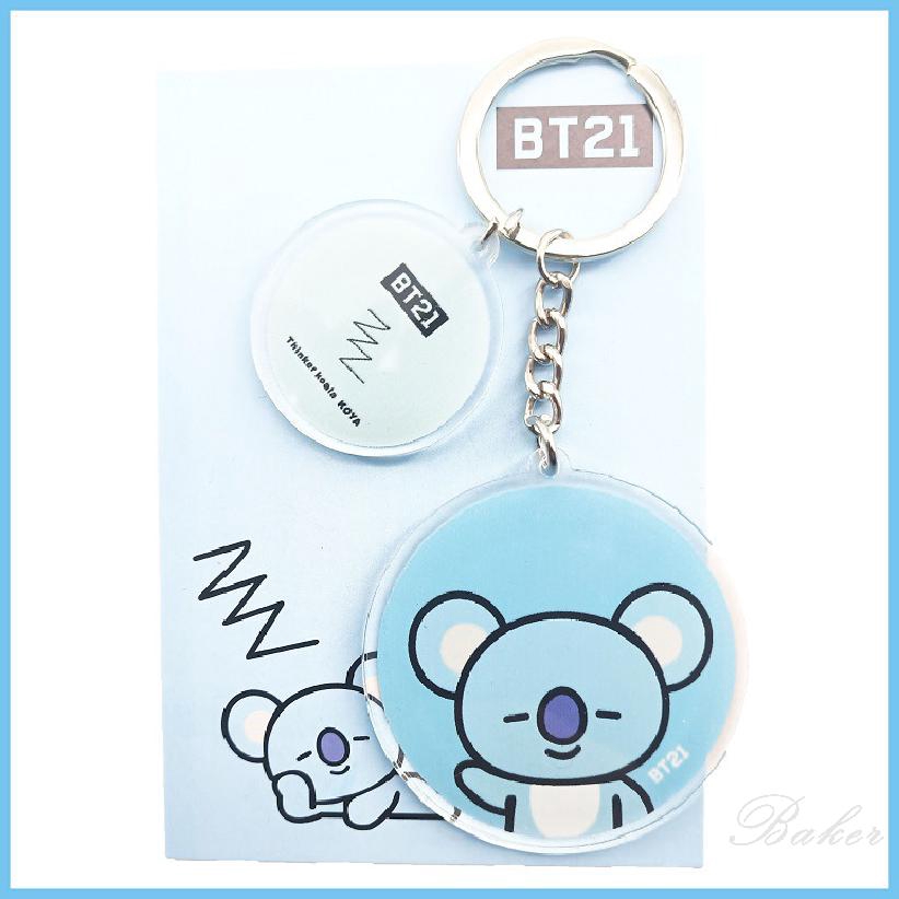 Móc đeo chìa khóa phong cách COD ARMY BT21 Blackpink Bangtan Boy BTS KPOP kiểu tròn 888