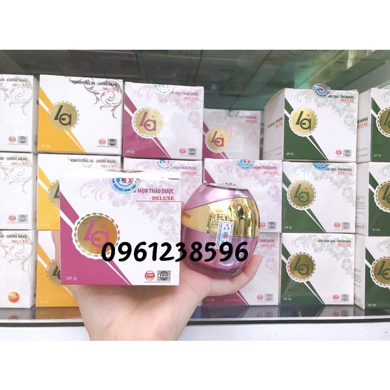 [ MUA 1 TẶNG 1] Kem Ngừa Mụn Trắng Da Thảo Dược Deluxe LA 20g