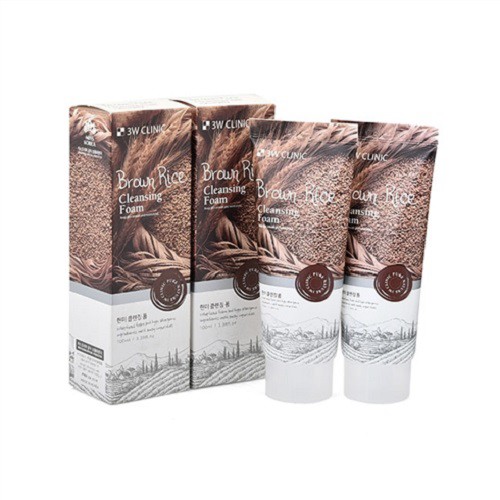 Sữa rửa mặt gạo dưỡng da trắng sáng 3W Clinic Brown Rice Foam Cleansing 100ml _ 3W Clinic Chính Hãng