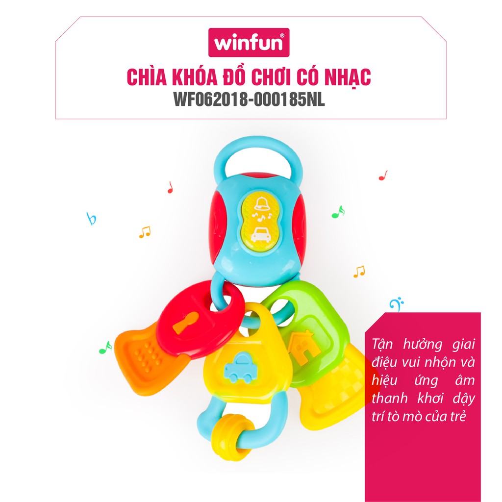Chìa khóa đồ chơi phát nhạc kiêm gặm nướu Winfun 0185, nhựa cao cấp an toàn  cho bé | Shopee Việt Nam