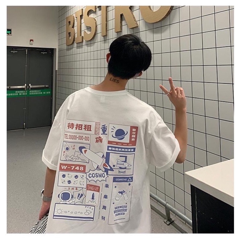 Áo Thun Tay Lỡ Cute Nhiều Màu- Áo Phông Rộng Unisex Phong Cách Hàn Quốc Trẻ Trung Năng Động