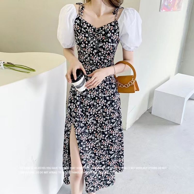 Đầm Hai Dây In Hoa Thời Trang Hàn Quốc Mới Cho Nữ