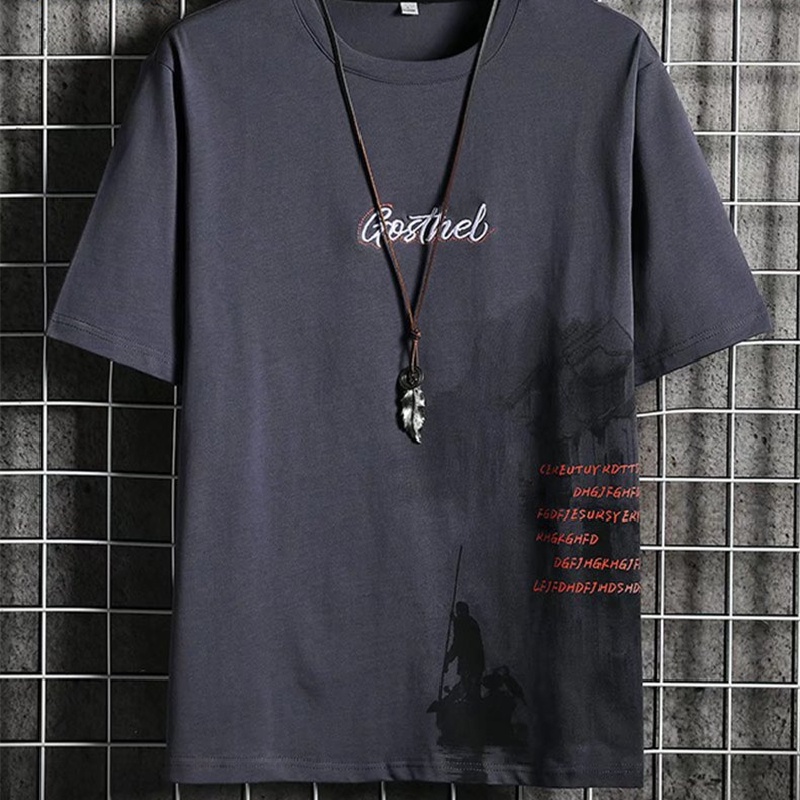 Set Đồ Thể Thao Gồm Áo Thun Cổ Thuyền Dáng Rộng Phong Cách Hàn Quốc Thời Trang Mùa Hè Cho Nam Giới Có Size M-3XL