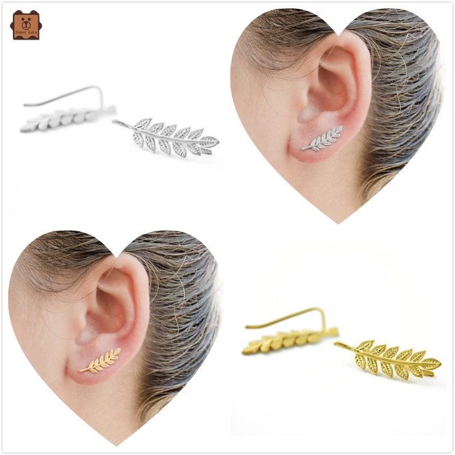 Khuyên tai thời trang hình nhánh lá đẹp mắt cho nữ