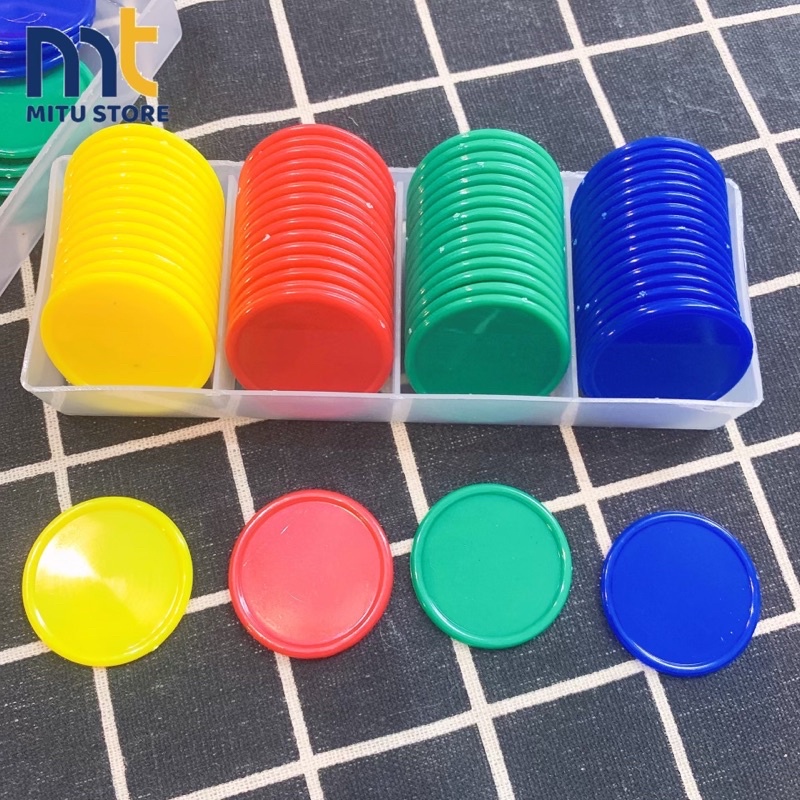 Bộ Đồ Chơi 80 Đồng Xu Nhựa Chip Poker Trơn Nhiều Màu Cao Cấp M3562